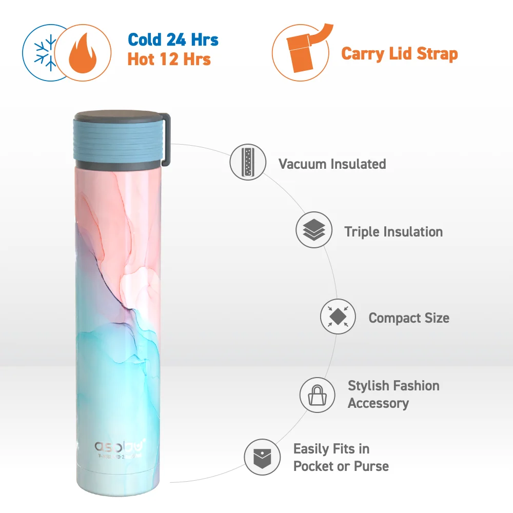 Asobu Aqua Marble Skinny Mini Flask - Image 3